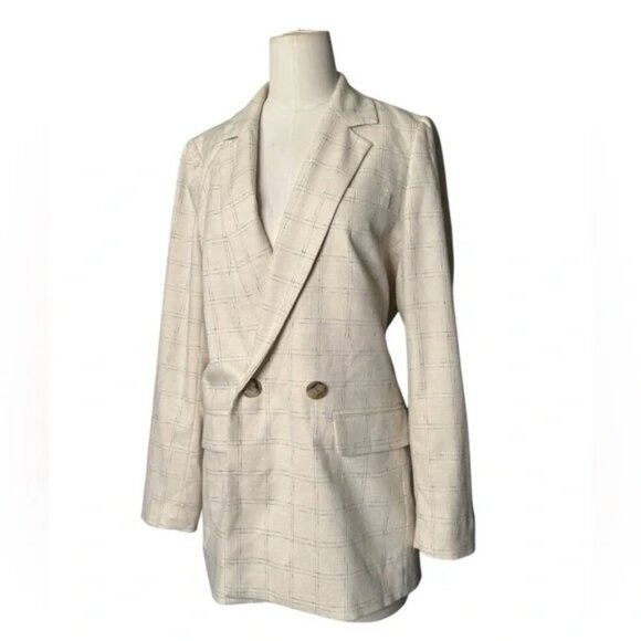 MADEWELL - The Plus Caldwell Double-Breasted Blazer in Ghent Plaid - Sz Medium - Picture 4 of 8